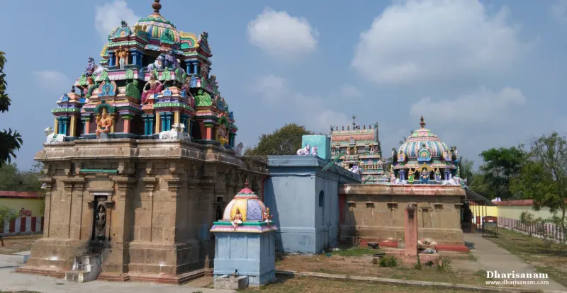 Stone shrines with sculptured towers in a row